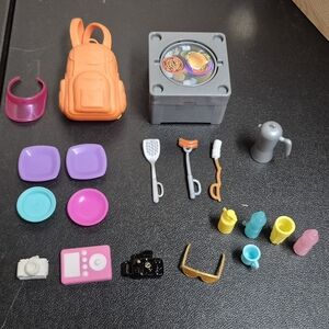 Barbie Dream Camper fire pit and other Barbie camping accessories